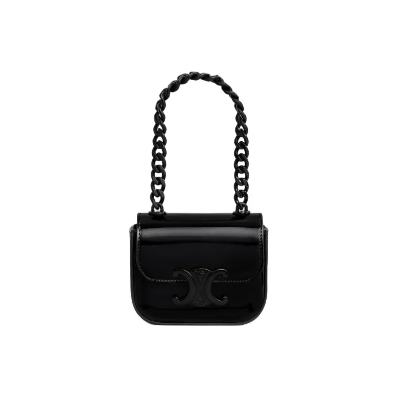 CELINE Cow Leather Handbag, Shoulder Bag Mini Women's Black-1