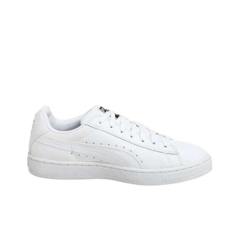 PUMA Basket Cushioning Wear Resistant Low Top Skateboard Shoes Men's White-1
