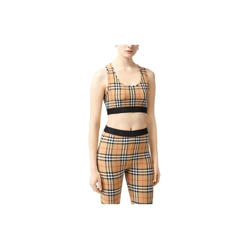 Burberry Logo Detailed Vintage Check Bra Top-4