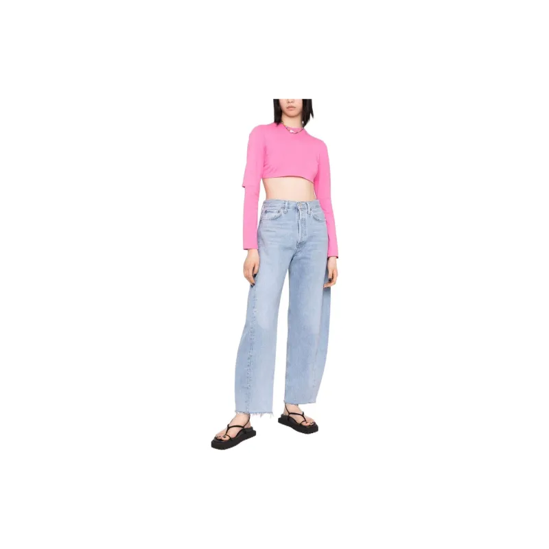 AGOLDE High Waisted Wide Leg Jeans-1