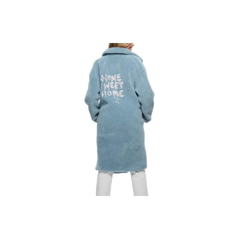 GUESS FW23 Solange Faux-Fur Coat Coats Women's Blue-2