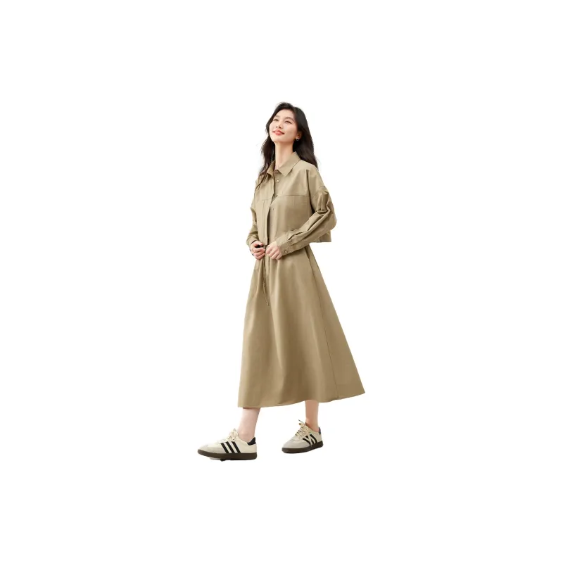 VIMLY Skirt Set Women's Green Khaki-1