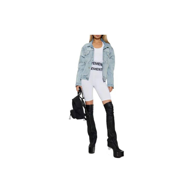 Vetements Collared Button Up Denim Jacket-1