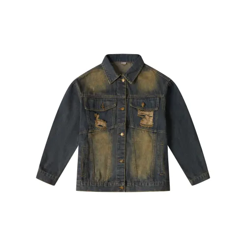 YINLEI Denim Jackets Unisex Blue