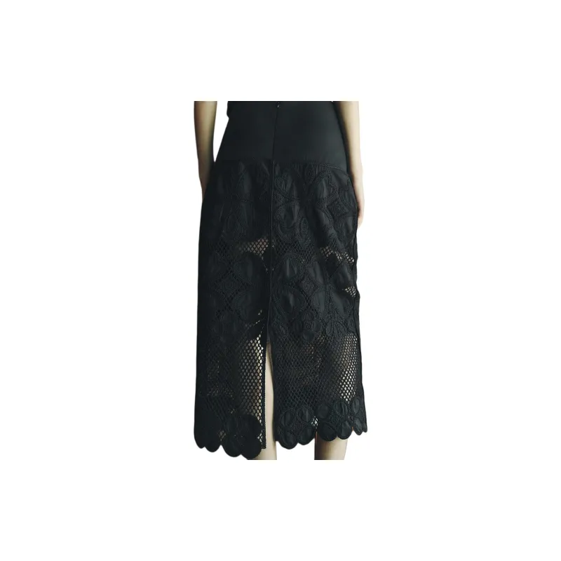ZARA ZW Series Casual Long Skirts Women's Black-4