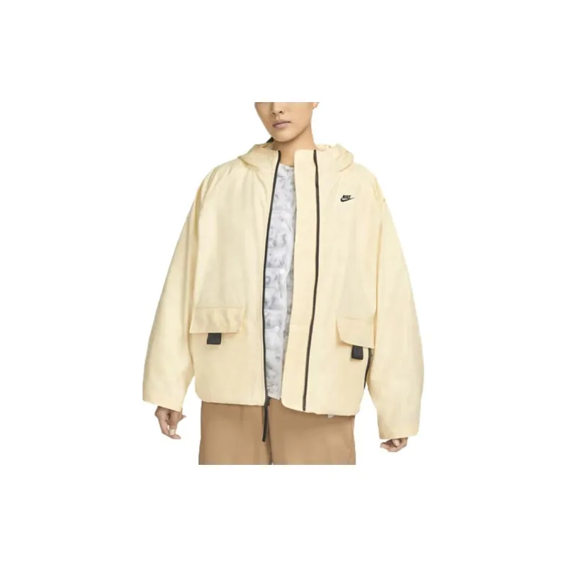 Nike Puffer Jacket Winter Women's Beige Yellow-6