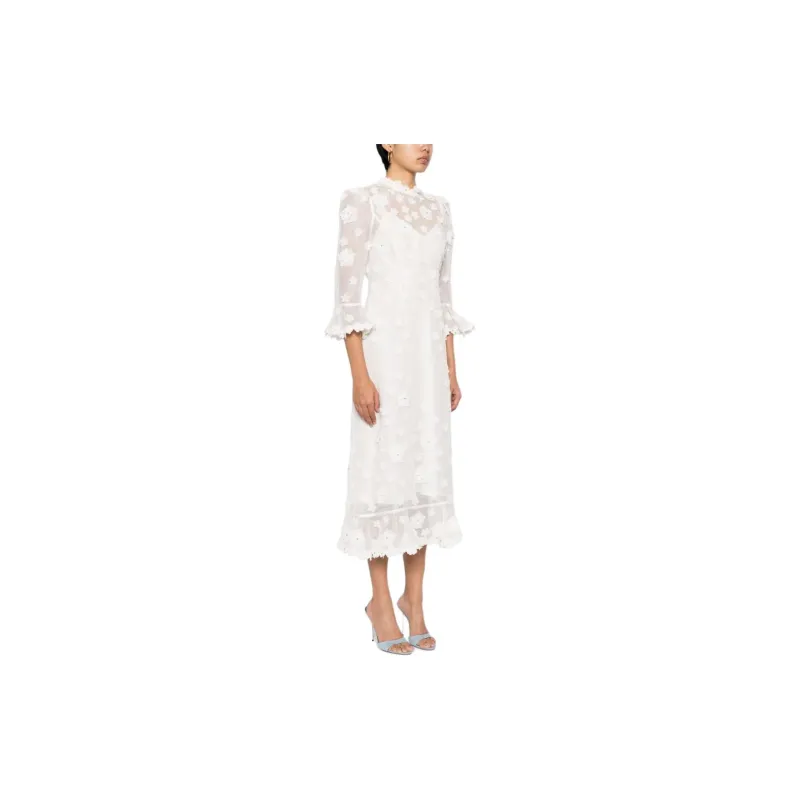 Zimmermann SS24 Long-Sleeved Dresses Women's White-3
