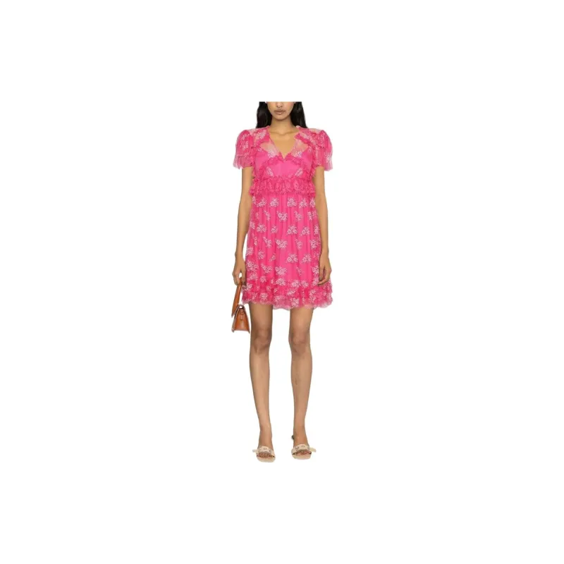PINKO Short-Sleeved Dresses Women's Fuchsia-1