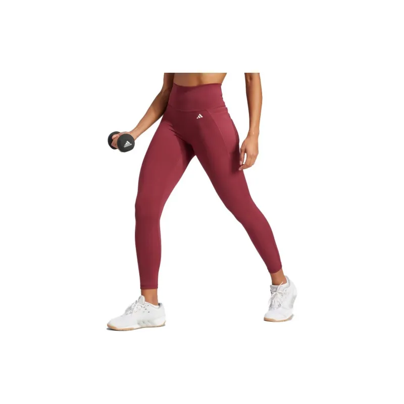 Adidas Women's Optime Stash Pocket High Waisted 7/8 Leggings Shadow Red-3