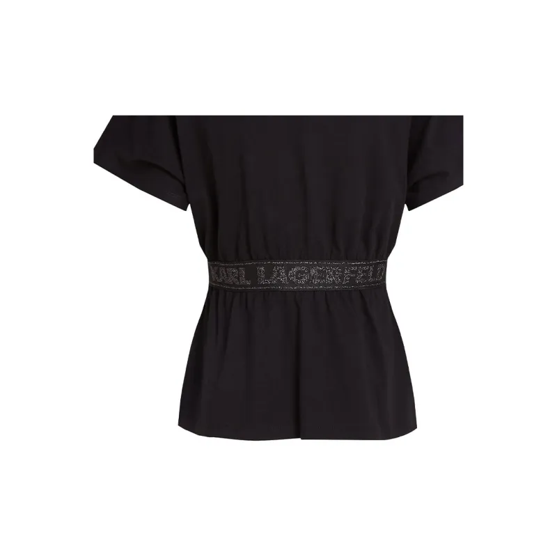 KARL LAGERFELD / Karl Lagerfeld Jeans Glitter Logo tape T shirt-6