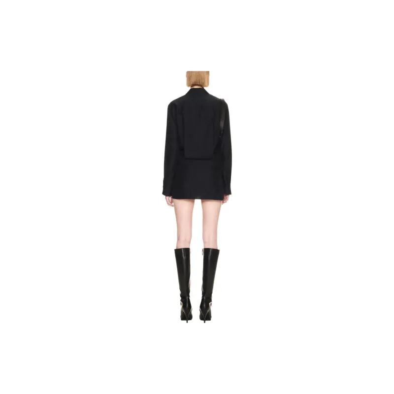 OFF WHITE Monogram Jacquard Twisted Mini Dress-2