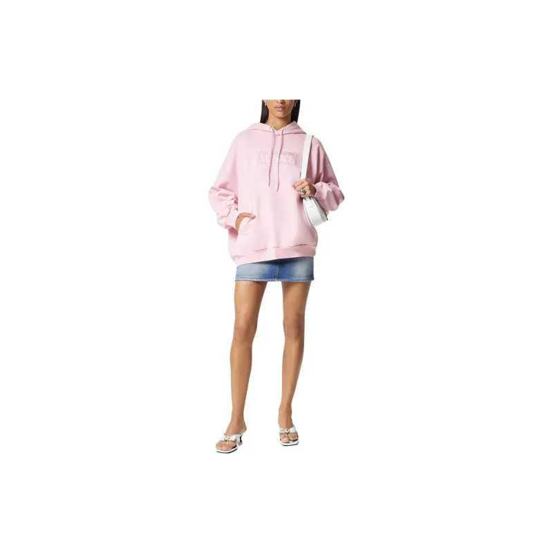 VERSACE Logo embroidered Cotton Hoodie-1