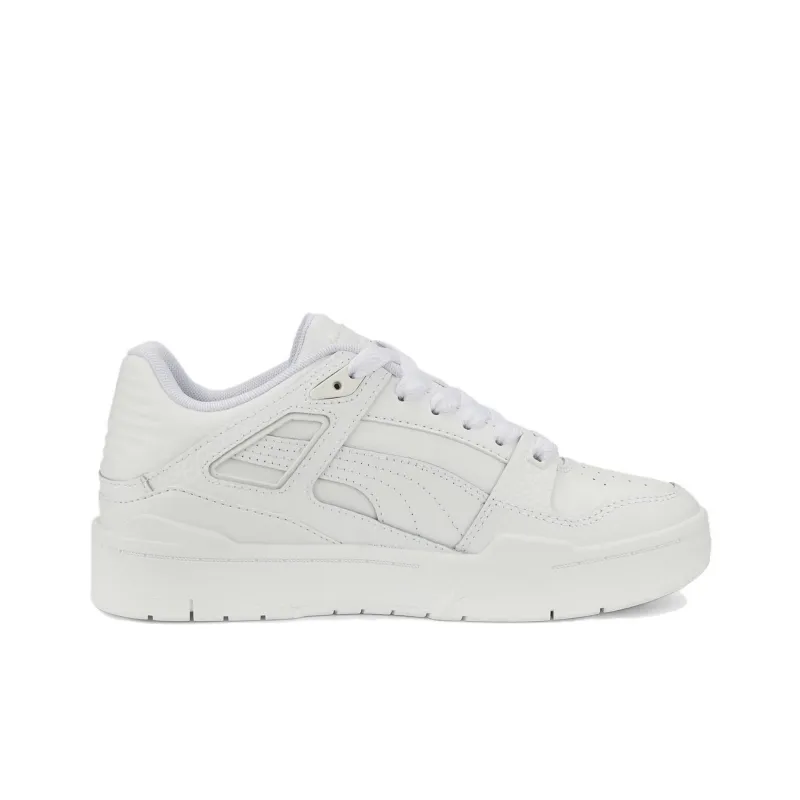 PUMA Slipstream Leather Wear resistant And Lightweight Low Top Kids' Skateboarding Shoes White Teenagers-1