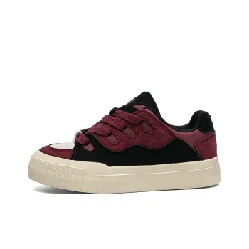 TUOPIN Anti Slip Wear Resistant Low Top Skateboard Shoes Women's Burgundy