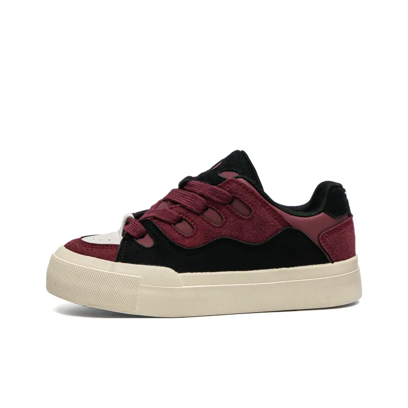 TUOPIN Anti Slip Wear Resistant Low Top Skateboard Shoes Women's Burgundy-0