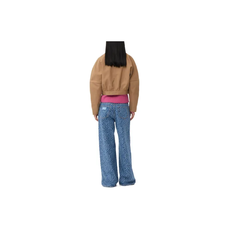 GANNI Twill Cropped Jacket-3