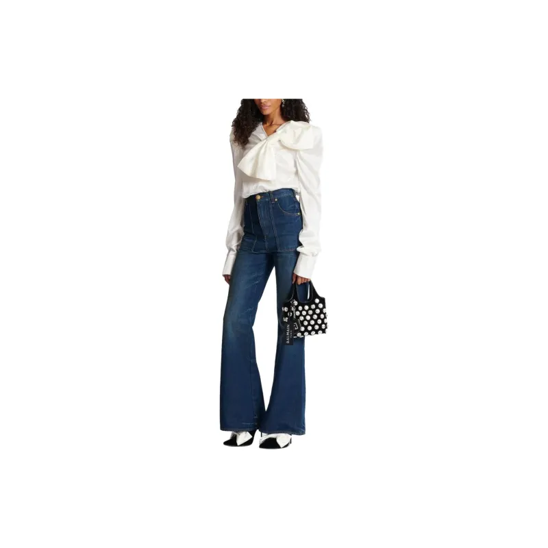 BALMAIN A Large Bow Embellished Top-1
