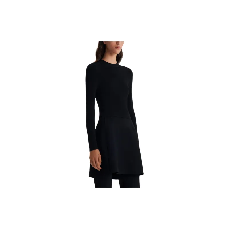 SCANLAN THEODORE Crepe Knit Crew Neck Sweater Knitwear Women's BLACK/Black-3
