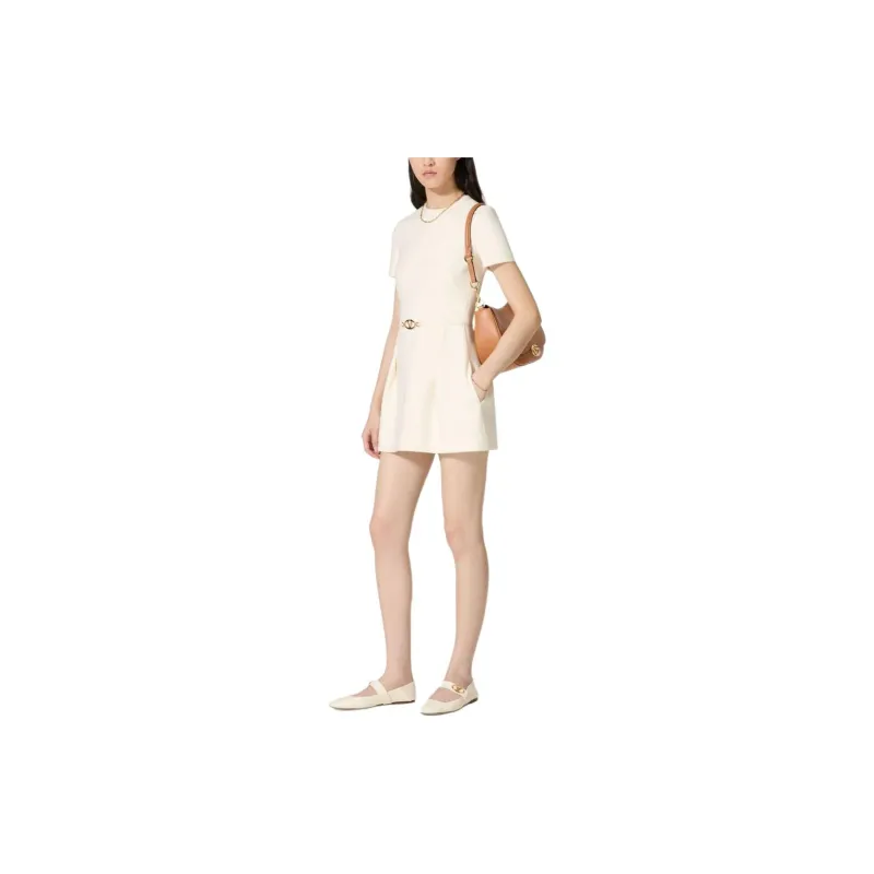 Valentino Short Sleeved Dresses Women's White-3