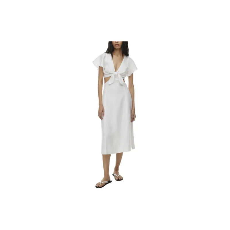 ARITZIA Little Moon Elba Linen Dress Short-Sleeved Dresses Women's White/White-2