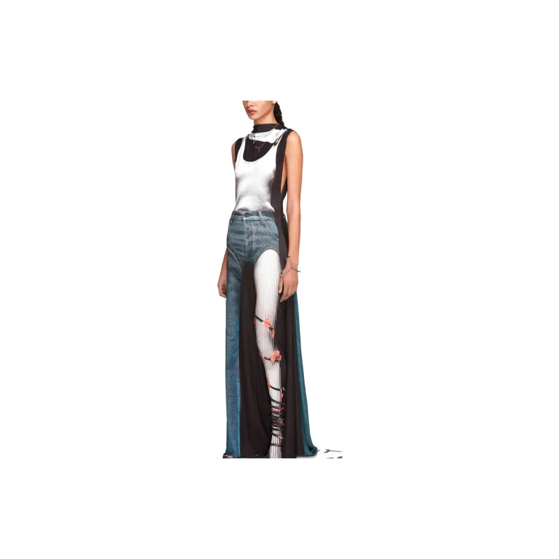 Jean Paul Gaultier X Y/Project X JPG Sleeveless Dresses Women's Black Blue-2