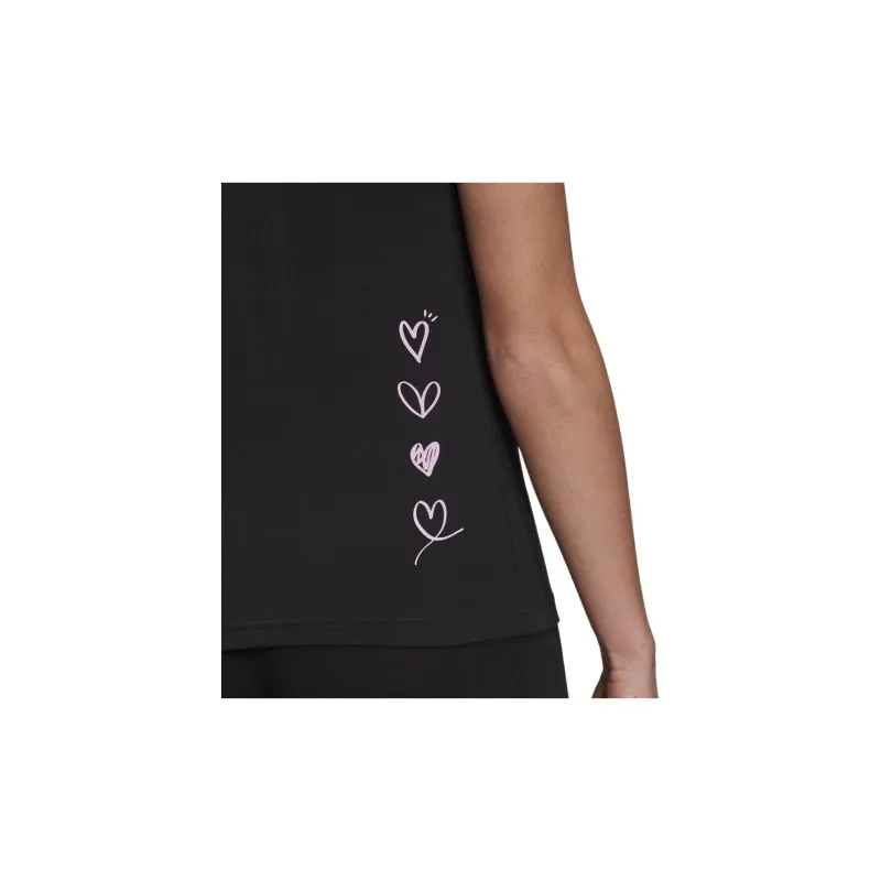 Adidas Set in Sleeve T Shirt Women's Black-4