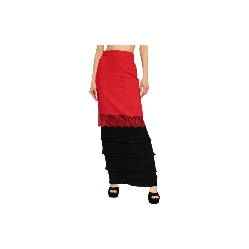 MOSCHINO Casual Long Skirt Women's Bright Red-2