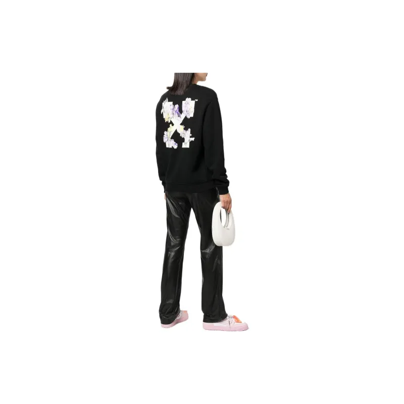 OFF WHITE Flower Arrow Reg Crewneck Black-2