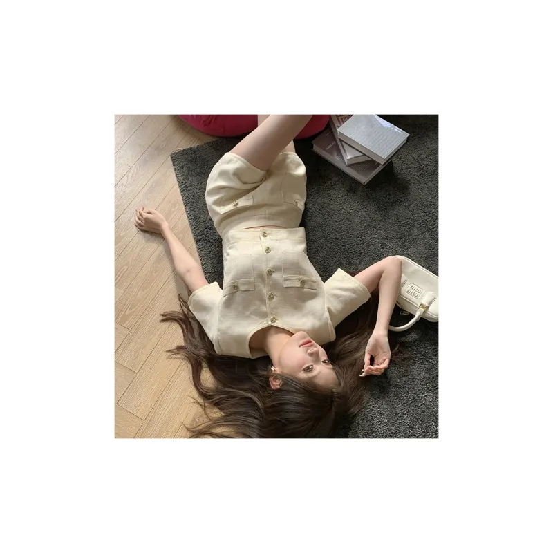 Pa33word Casual Suit Women's Apricot Single Item-5