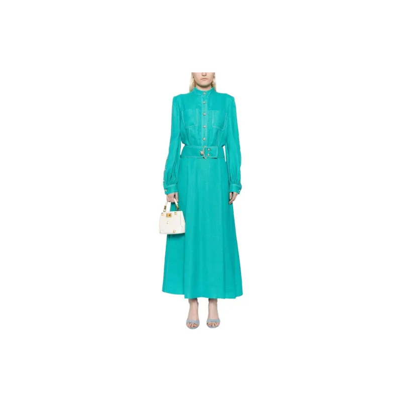 ELIE SAAB A line Belted Maxi Dress-1