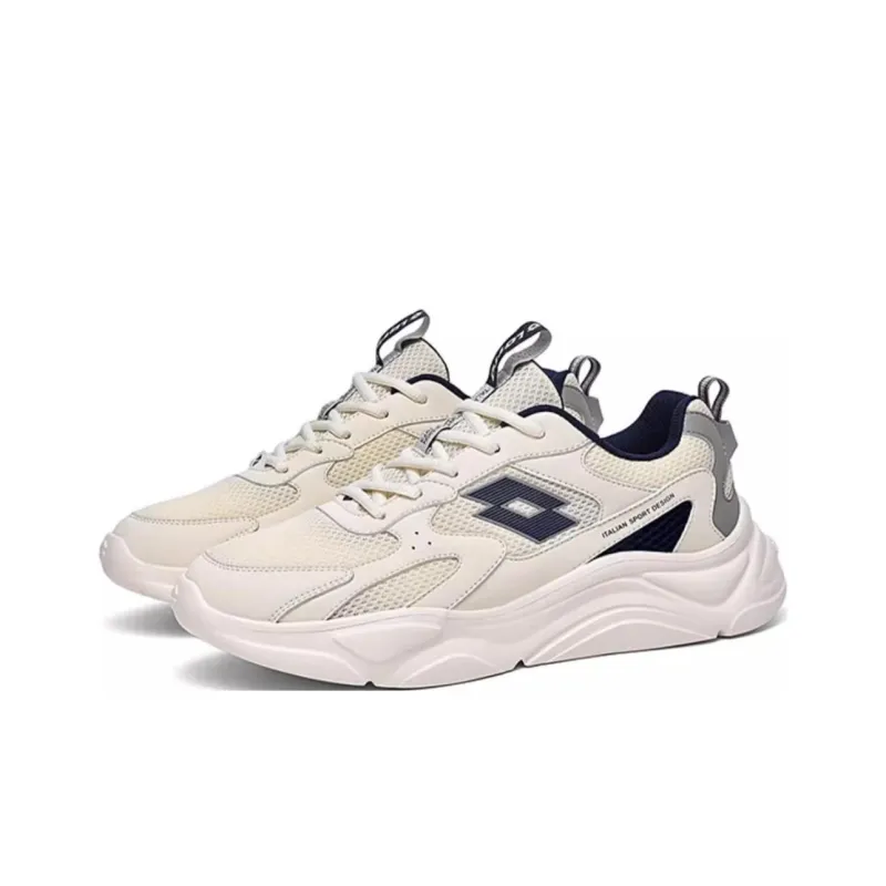 LOTTO Breathable Low Top Casual Shoes Men's Ecru/Blue-2