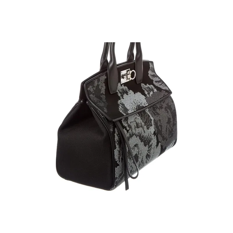 Ferragamo Studded Flower Soft Studio Shoulder Bag Multi-1