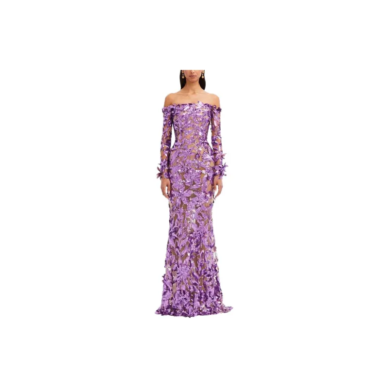 OSCAR DE LA RENTA SS24 Long-Sleeved Dresses Women's Purple-1