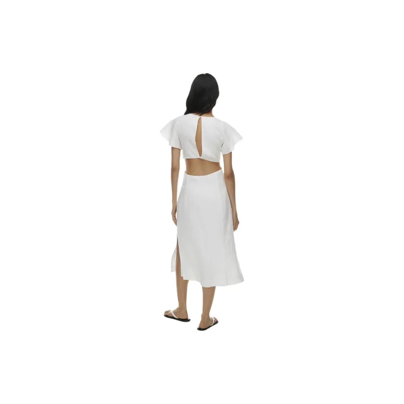ARITZIA Little Moon Elba Linen Dress Short-Sleeved Dresses Women's White/White-4