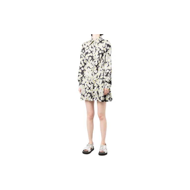 NATASHA ZINKO Daisy print Pleated Shirt Dress-3