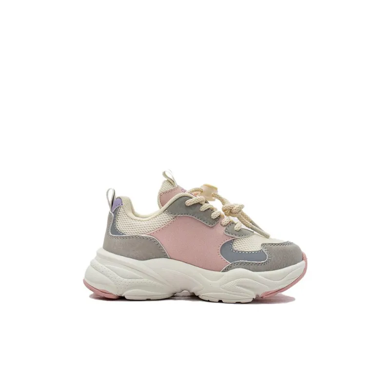 KAPPA KIDS Wear Resistant Breathable Anti Kick Low Top Kids Lifestyle Shoes Beige Pink Kids'-1