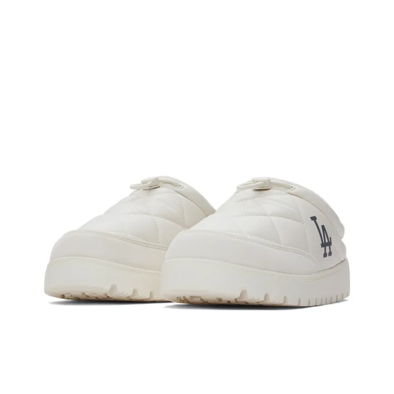 MLB Los Angeles Dodgers Slip Resistant Abrasion Resistant Vintage Diamond Pattern Embossed Cotton Mules Unisex Cream-2