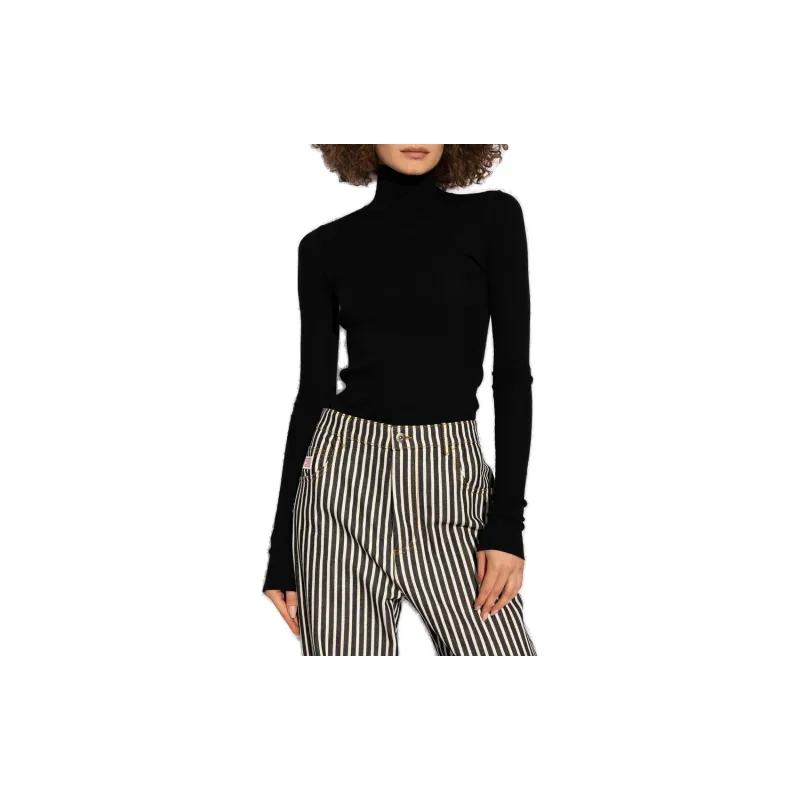 Bottega Veneta Ribbed High Neck Sweater-1