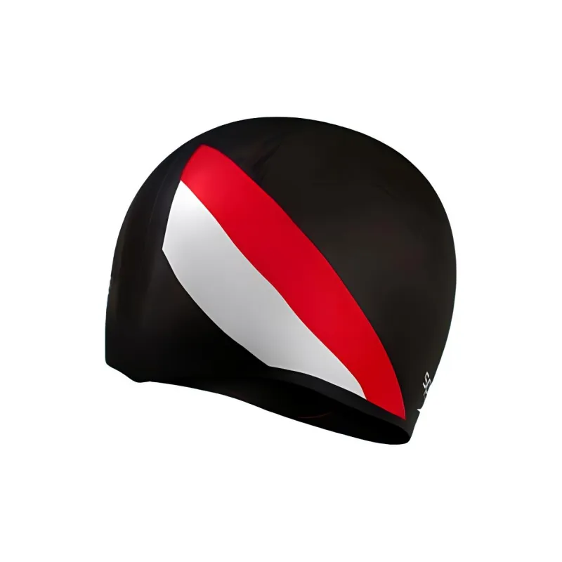 Speedo Swimming Caps Silicone Unisex Black Red White-0