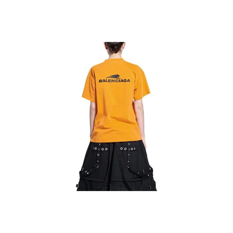 Balenciaga SS22 T-Shirt Regular Fit Women's Orange-4
