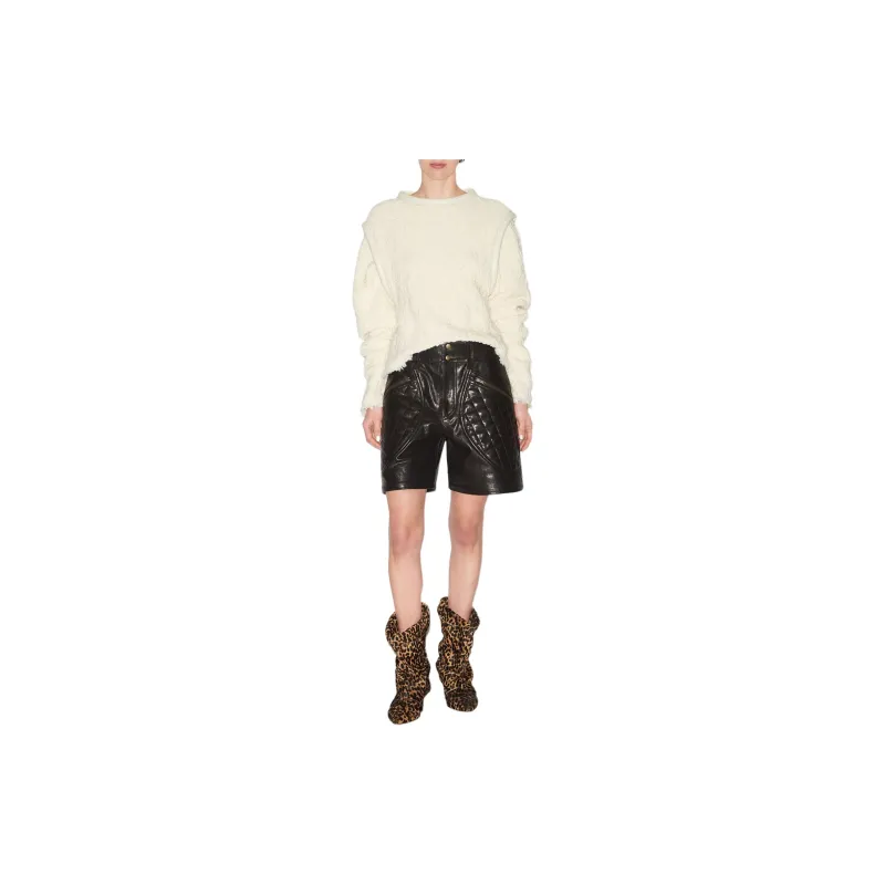 ISABEL MARANT Candice Leather Shorts-1