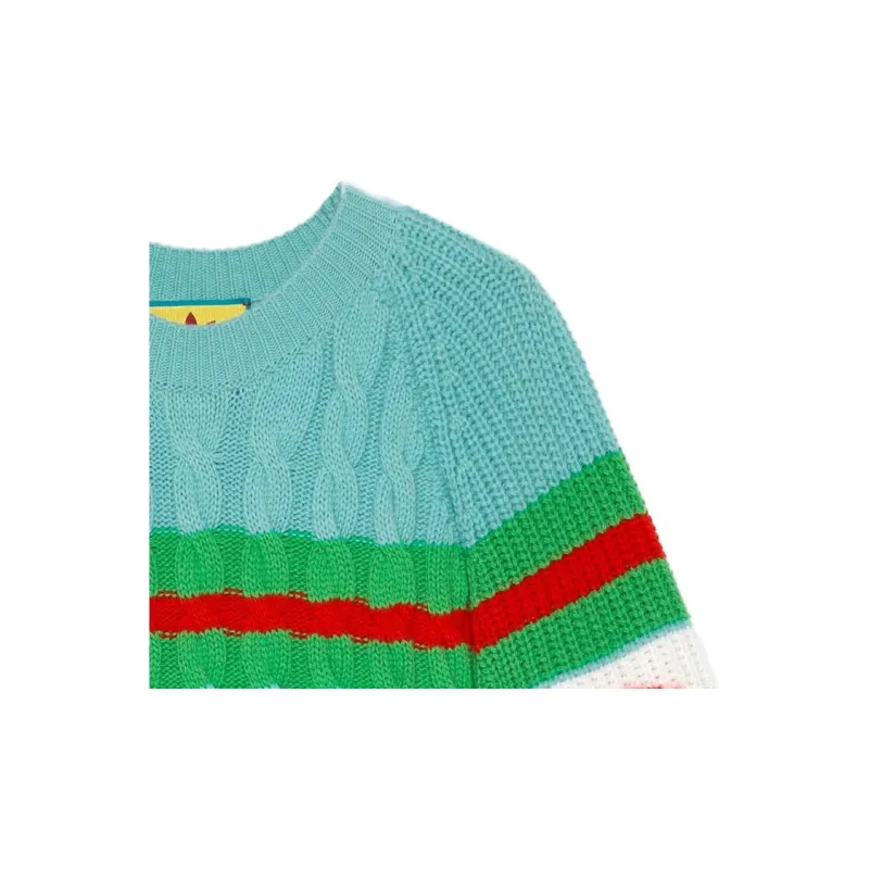 GUCCI GUCCI X ADIDAS Collaboration Cashmere Sweater Women's Multicolor-4
