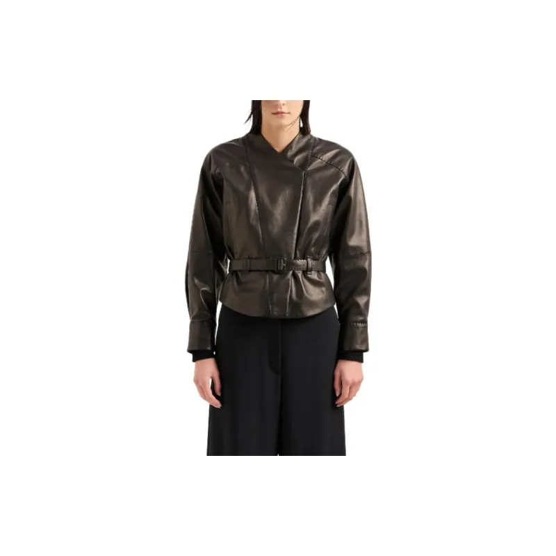 GIORGIO ARMANI Leather Jacket Women's Black-1