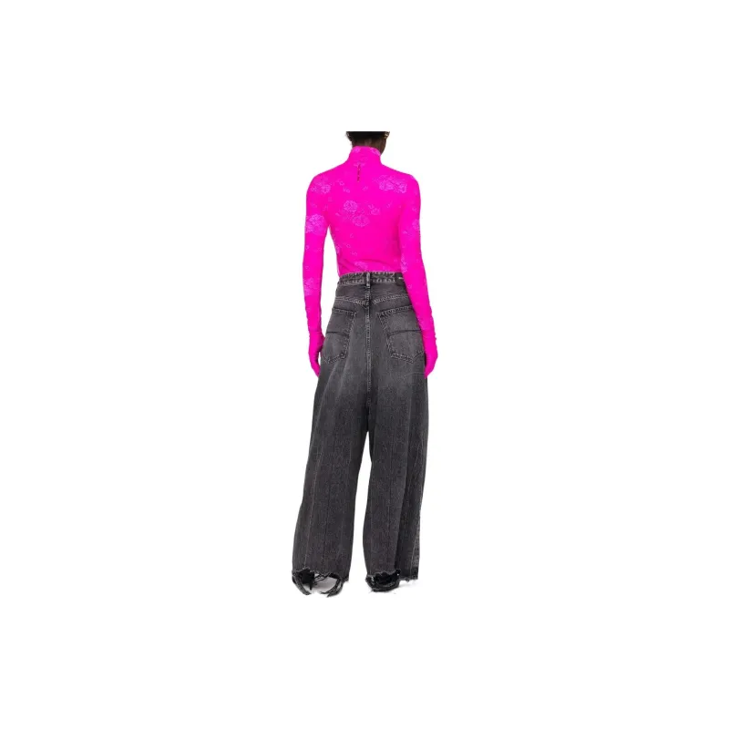 Balenciaga Lace Top With Gloves 'Lipstick Pink'-2