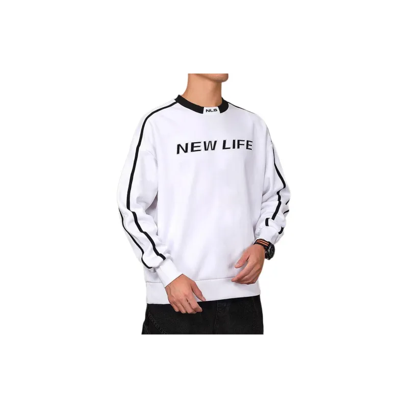 QIAODAN Sweatshirt Men's Jordan White/Eye-Catching Blue-3