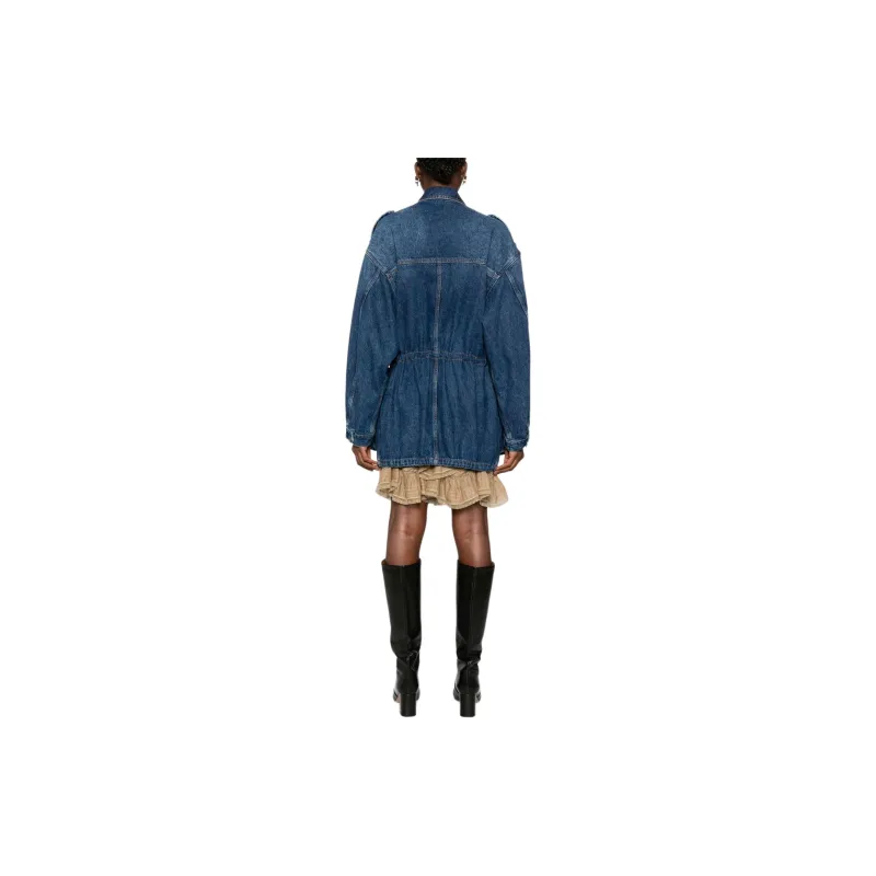 ISABEL MARANT ETOILE Joanna Drawstring Hem Denim Jacket-1