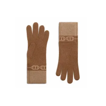 HERMES Cashmere Knit Gloves Women's Chestnut