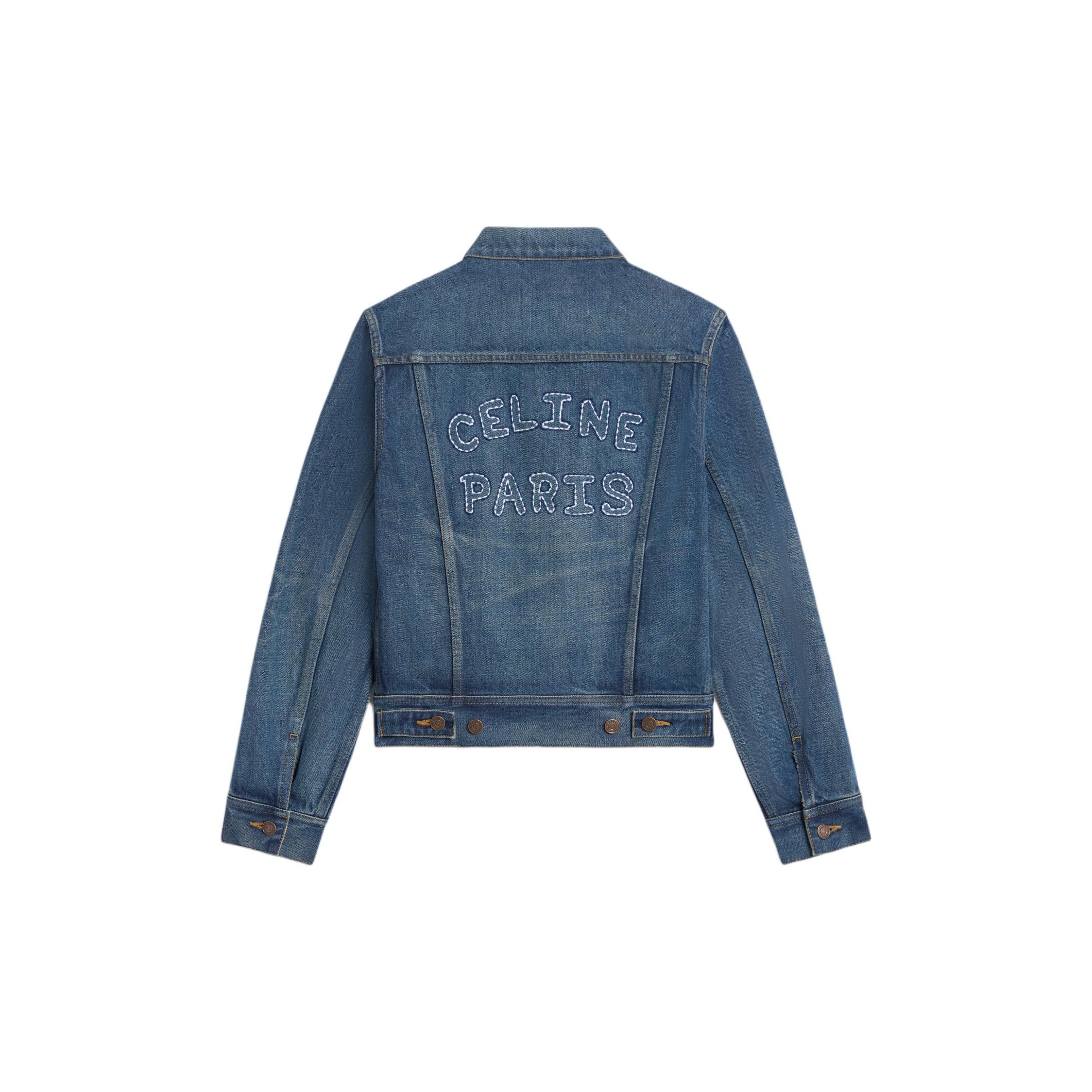 CELINE Trucker Jacket in Dark Union Wash Denim - Cheap Rcj