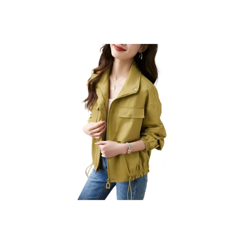 Mo Han Yi Mei Jackets & Coats Women's Yellow Green-0