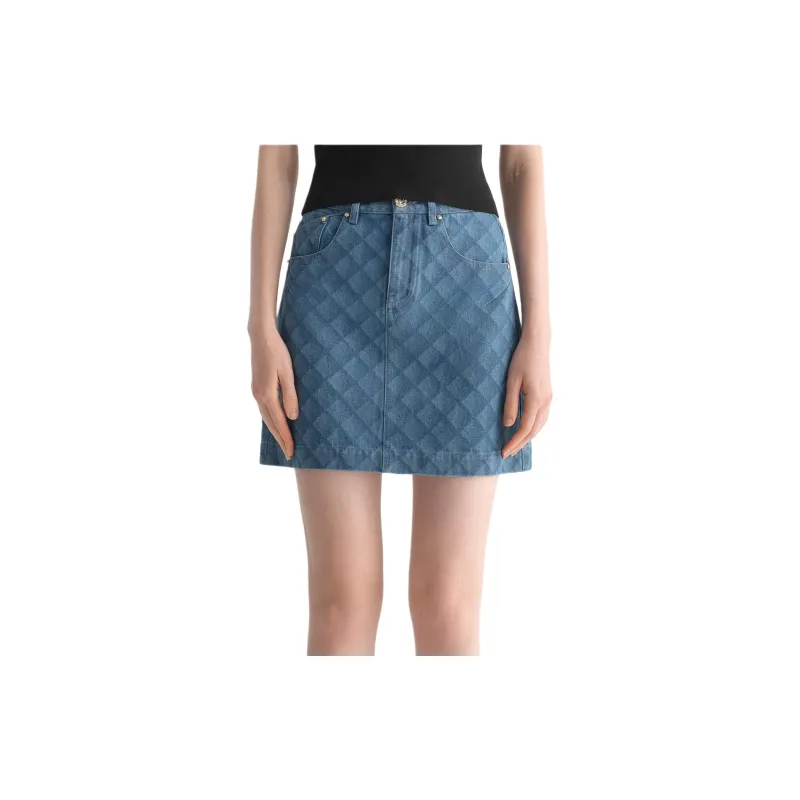 KARL LAGERFELD Denim Short Skirts Women's Light Blue-4